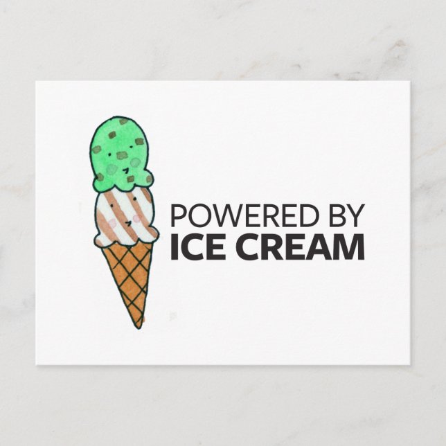Powered by Ice Cream Postkarte (Vorderseite)