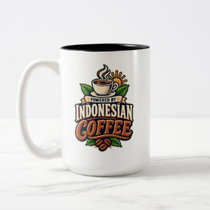 Powered By Indonesischer Kaffee Vintage Zweifarbig Zweifarbige Tasse