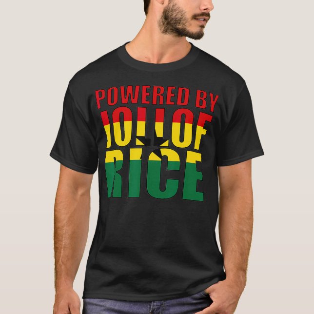 Powered by Jollof Rice Ghana Geschenk für Männer F T-Shirt (Vorderseite)