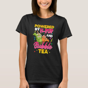 Powered by K Pop and Bubble Tea Korean Music K Pop T-Shirt