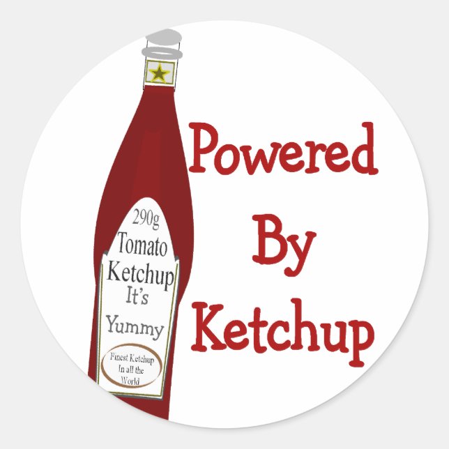 Powered by Ketchup Runder Aufkleber (Vorderseite)