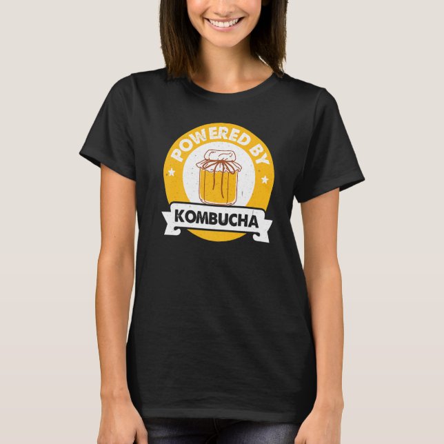 Powered by Kombucha Scoby Fermented Tea Fermentat T-Shirt (Vorderseite)