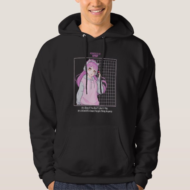 Powered By KPop Korean Pop Kdrama Music Hoodie (Vorderseite)