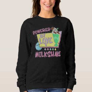 Powered by Liebe Milkshake Retro 80er 90s Wer Lieb Sweatshirt