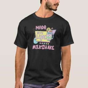 Powered by Liebe Milkshake Retro 80er 90s Wer Lieb T-Shirt