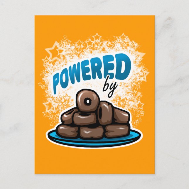 Powered by Little Chocolate Donuts Postcard Postkarte (Vorderseite)