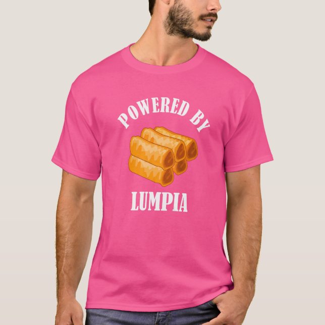 Powered by Lumpia Feinschmecker Philippinen Philip T-Shirt (Vorderseite)