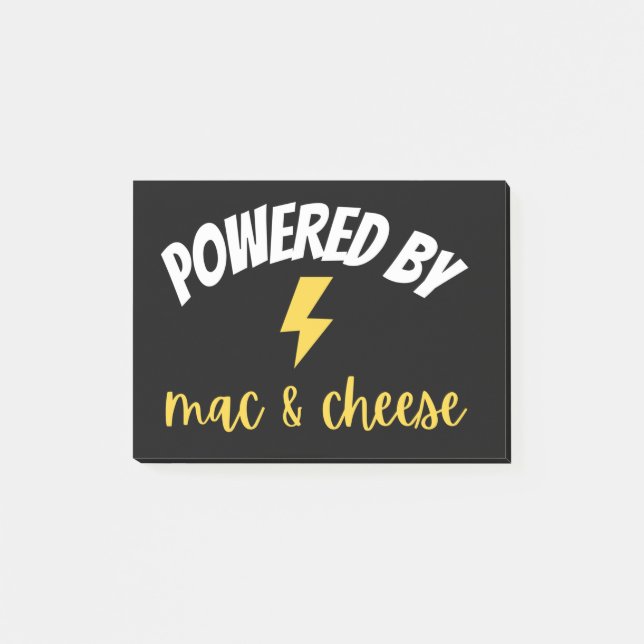 Powered by Mac und Cheese Post-it Klebezettel (Vorderseite)