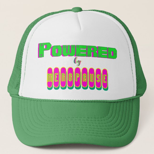 Powered by Menopause 6 Trucker Hat Truckerkappe (Vorderseite)