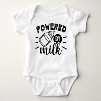 Powered by Milk Baby Bodysuit - Funny Baby Shower Baby Strampler