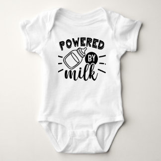 Powered by Milk Baby Bodysuit - Funny Baby Shower Strampler