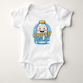 Powered by Milk - Funny Baby Quote Bodysuit Baby Strampler