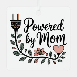 Powered By Mom Ornament Aus Metall