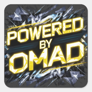 Powered by Omad Graphic Art Design Quadratischer Aufkleber