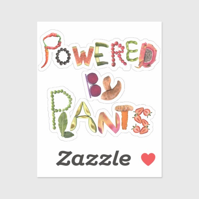 Powered by Pflanze - Healthy Eating Erinnerung - V Aufkleber (Blatt)