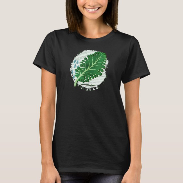 Powered by Pflanze Team Herbivore Vegetarian Vegan T-Shirt (Vorderseite)