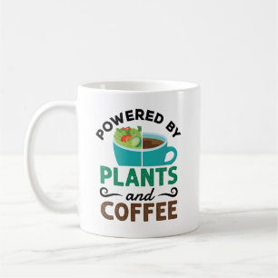 Powered by Pflanze und Kaffee Vegan Vegetarier Kaffeetasse