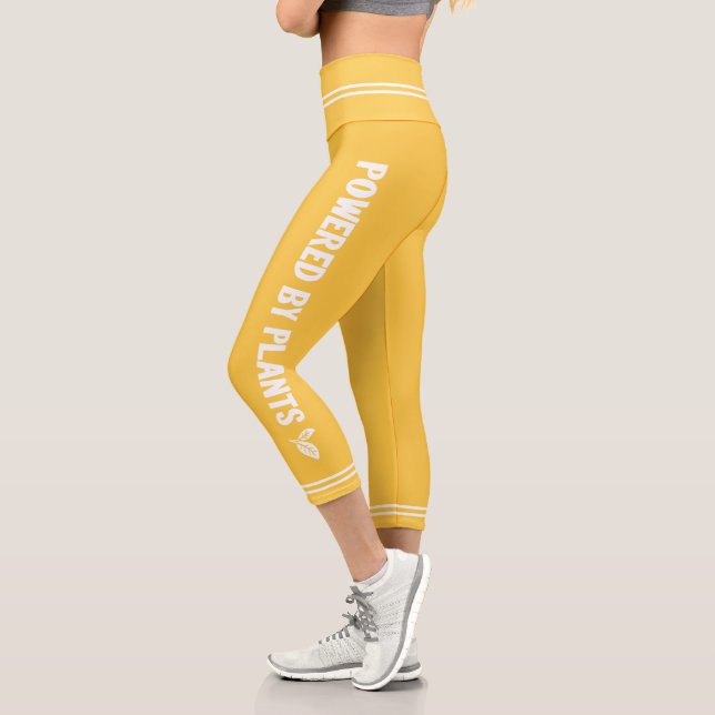 Powered by Pflanze Vegan hellgelb minimal Capri Leggings (Links)