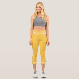 Powered by Pflanze Vegan hellgelb minimal Capri Leggings