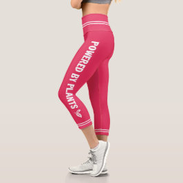 Powered by Pflanze Vegan rosa minimal Capri Leggings