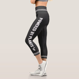 Powered by Pflanze Vegan schlicht Schwarz minimal Capri Leggings