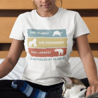 Powered by Pflanze Vegan Vegetarian Retro T - Shir