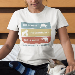 Powered by Pflanze Vegan Vegetarian Retro T - Shir T-Shirt