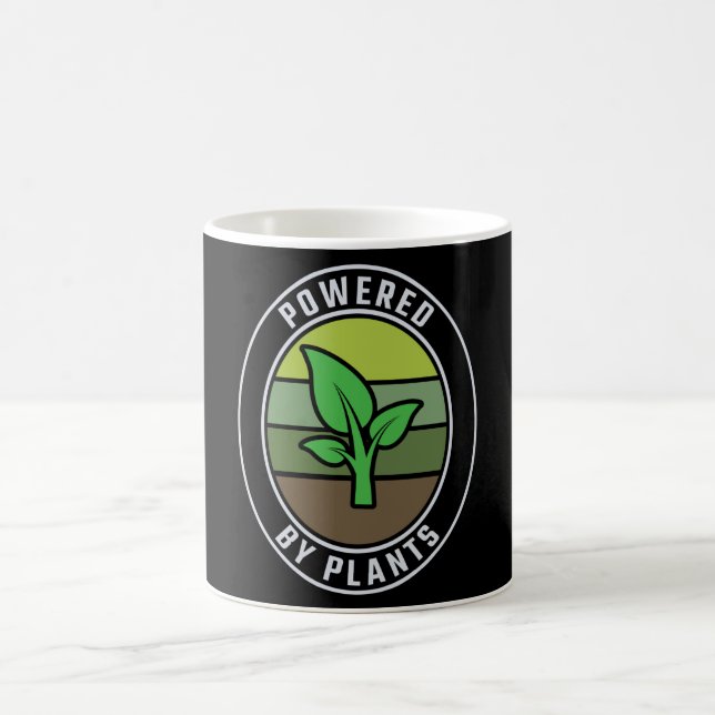 Powered by Pflanze Vegetarian Vegan Kaffeetasse (Mittel)
