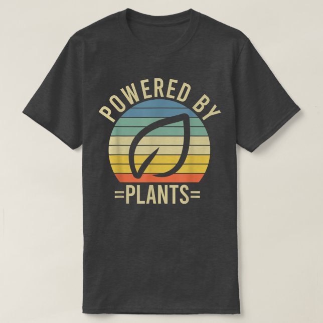 Powered by Pflanze Vegetarian Vegan Workout Pflanz T-Shirt (Design vorne)