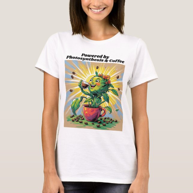 Powered by Photosynthesis & Coffee T-Shirt (Vorderseite)