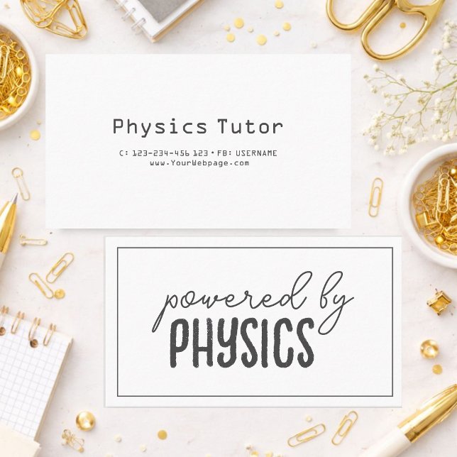 Powered by physics, private lessons visitenkarte (Von Creator hochgeladen)