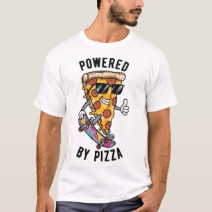 Powered by Pizza, Funny 80er Retro Style Pizza Lie T-Shirt