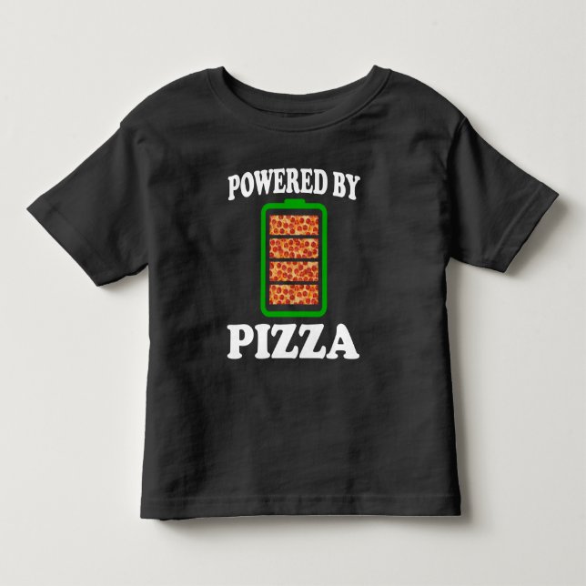 Powered by Pizza - Funny Pizza Kleinkind T-shirt (Vorderseite)