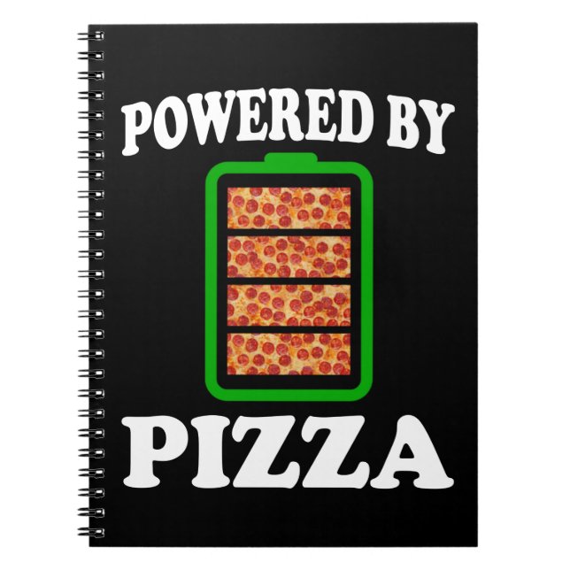 Powered by Pizza - Funny Pizza Notizblock (Vorderseite)