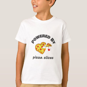 Powered by Pizza Slices-School Mittagessen Break T T-Shirt