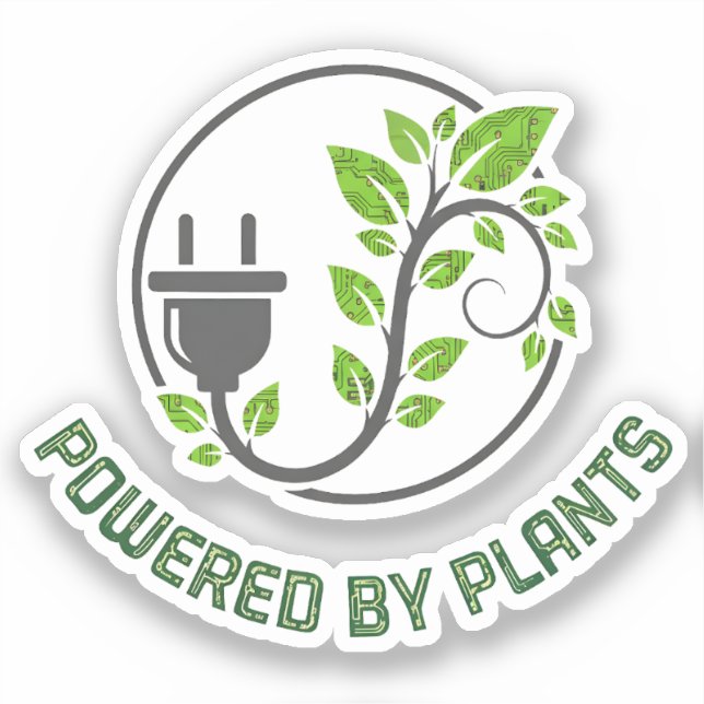 Powered by Plants Aufkleber (Vorderseite)