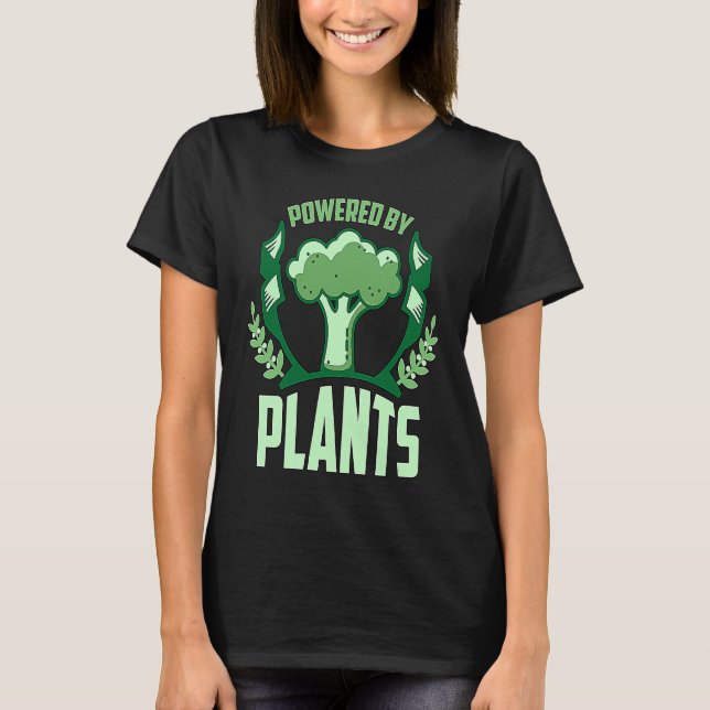 Powered By Plants Veganism Plant Based Lifestyle V T-Shirt (Vorderseite)