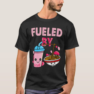 Powered by Ramen Bubble Tea Boba japanische Nudeln T-Shirt