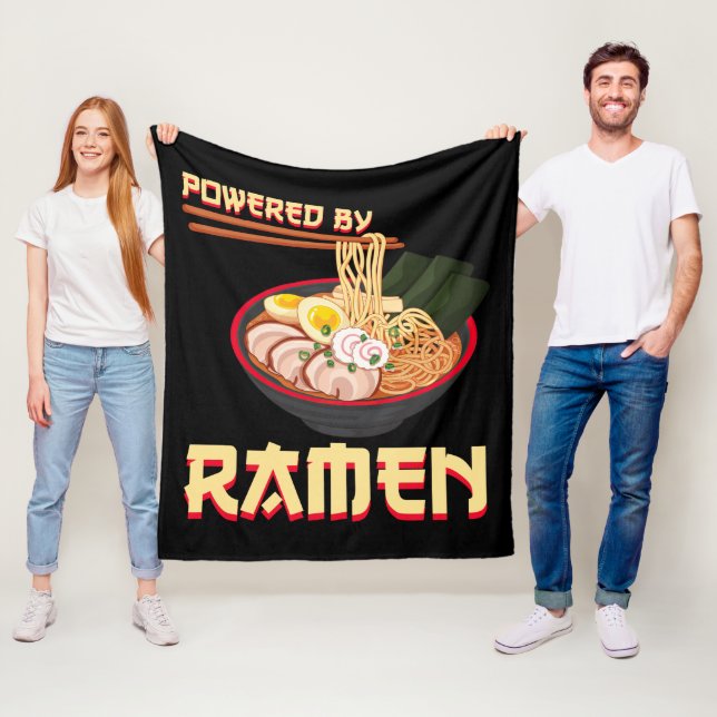Powered by Ramen Japanisch Anime Noodles Fleecedecke (Beispiel)