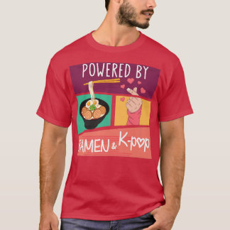 Powered by Ramen & K-Pop Asia Korea Music Fashion T-Shirt