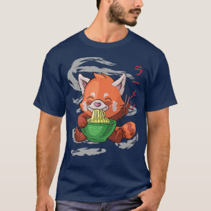 Powered by Ramen Niedlich Red Panda Eats Ramen Noo T-Shirt