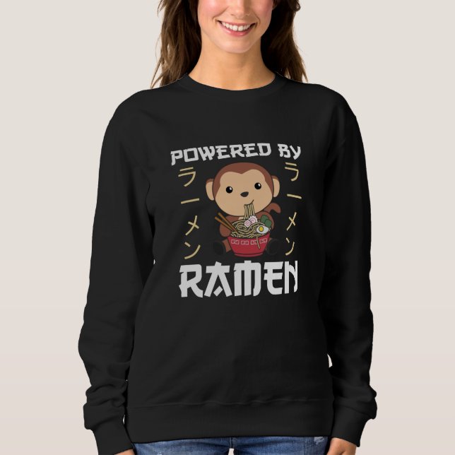 Powered by Ramen Sweet Monkey Eats Ramen Sweatshirt (Vorderseite)