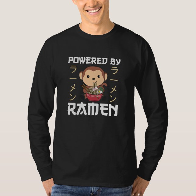 Powered by Ramen Sweet Monkey Eats Ramen T-Shirt (Vorderseite)