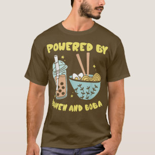 Powered by Ramen und Boba Tea japanische Nahrungsm T-Shirt