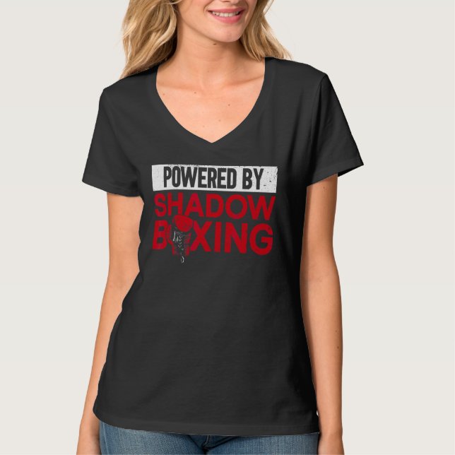 Powered by Shadow Boxing Boxing Boxer Boxi T-Shirt (Vorderseite)