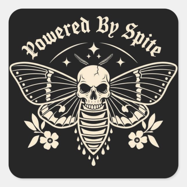 "Powered By Spite" Aufkleber (Vorderseite)