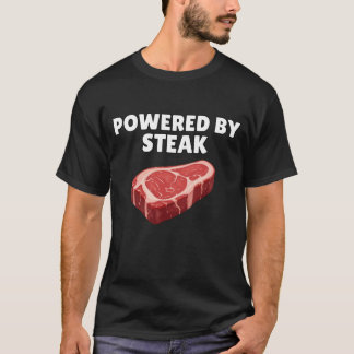Powered By Steak Shirt Lustiger Steakliebhaber