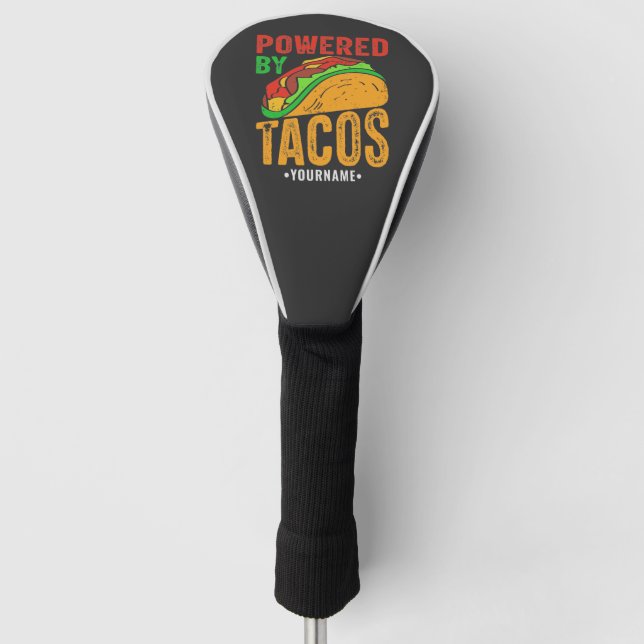 Powered by Tacos Mexican Food Lover Golf Headcover (Vorderseite)
