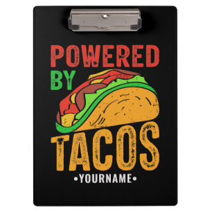 Powered by Tacos Mexican Food Lover Klemmbrett