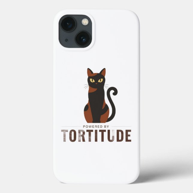 Powered by Tortitude Funny Cat Phone Case (Rückseite)